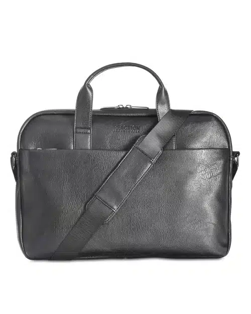 Men's Slim Faux-Leather Briefcase