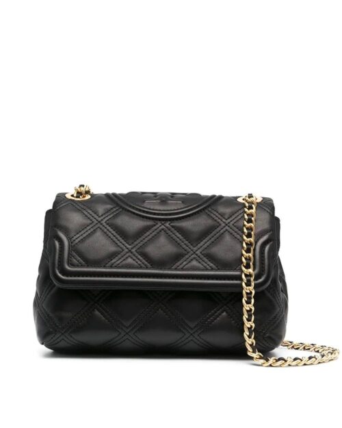Tory Burch Small Fleming Distressed Convertible Shoulder, Black