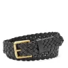 Fossil Woven Roller Buckle Belt Black