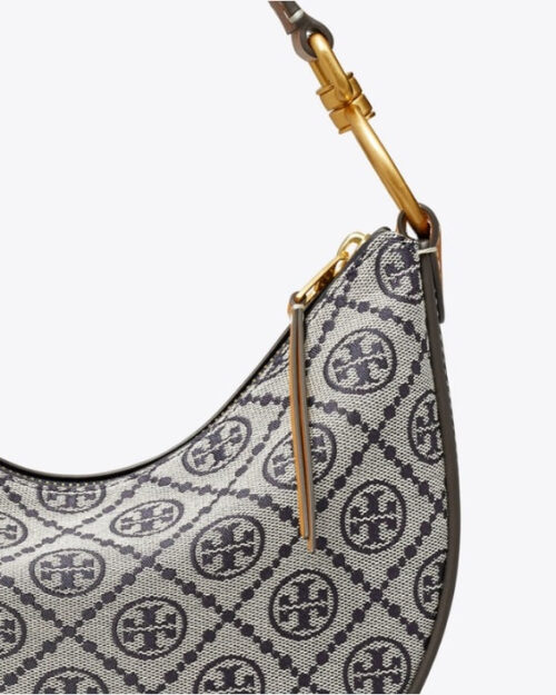 Tory Burch T Monogram Jacquard Mini Crescent Crossbody Bag