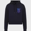 Emporio Armani Hooded, Recycled Fabric Sweatshirt With Manga Bear Patch
