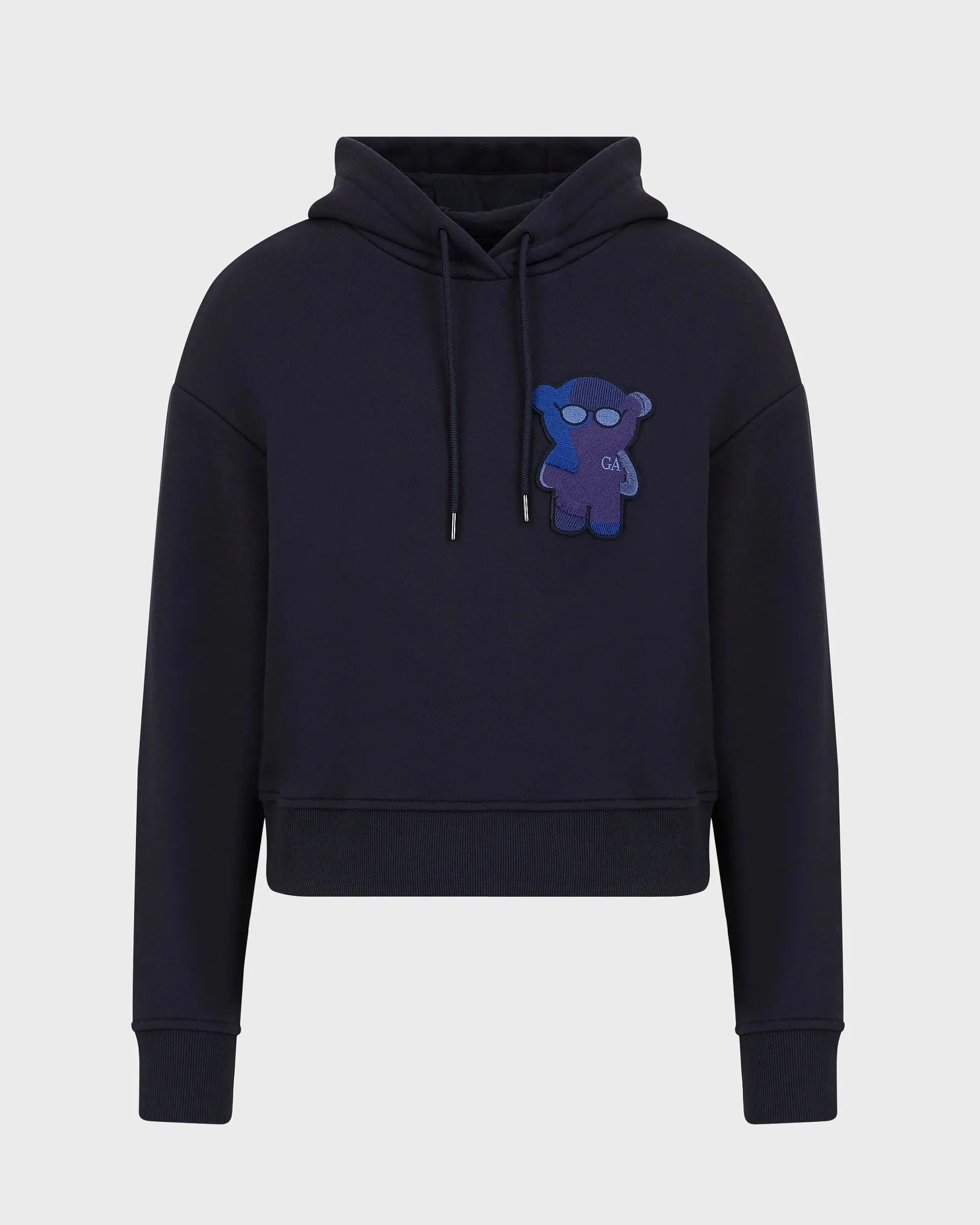 Emporio Armani Hooded, Recycled Fabric Sweatshirt With Manga Bear Patch