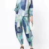Pleats Please Issey Miyake Geometric-Print Pleated Trousers