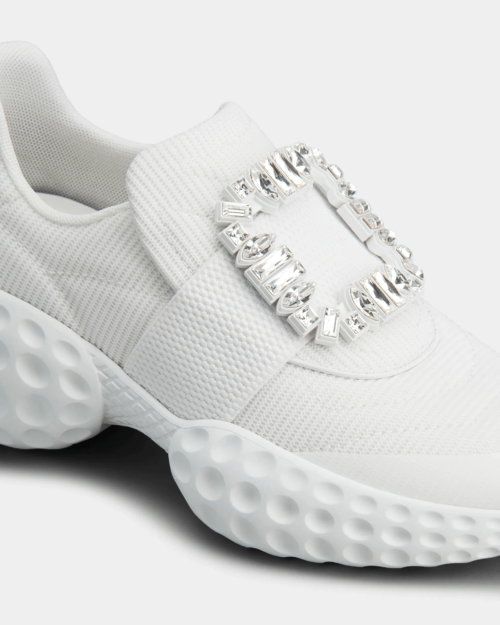 Roger Vivier Viv' Run Light Strass Buckle Sneakers in Fabrics
