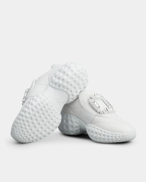 Roger Vivier Viv' Run Light Strass Buckle Sneakers in Fabrics