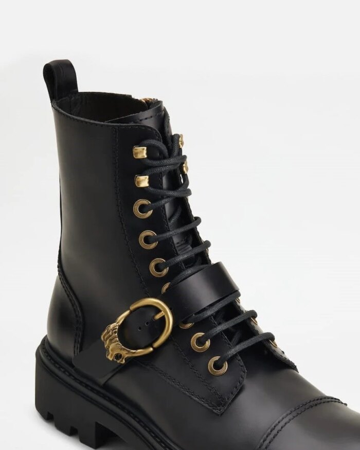 Tod's Combat Boots In Leather - Black