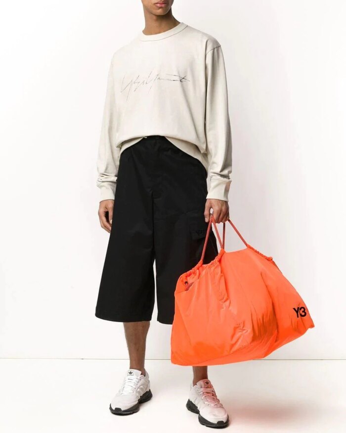 Y-3 Oversized Logo Print Tote Bag