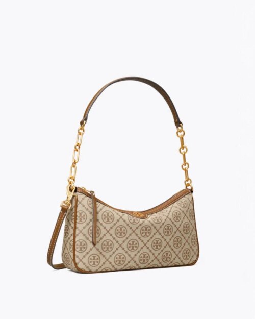 Tory Burch T Monogram Jacquard Studio Bag In Hazel