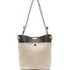 Chloe Small Key Bucket Bag In Linen & Shiny Calfskin