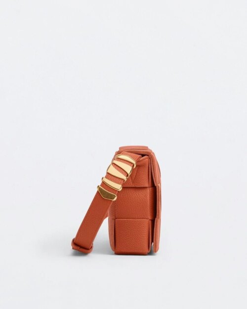 Bottega Veneta Cassette Leather Crossbody Bag, Maple