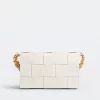 Bottega Veneta Cassette Leather Crossbody Bag, White