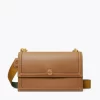 Tory Burch T Monogram Leather Shoulder Bag In Moose
