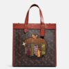 Coach Field Tote In Signature Canvas With Big Apple Skyline