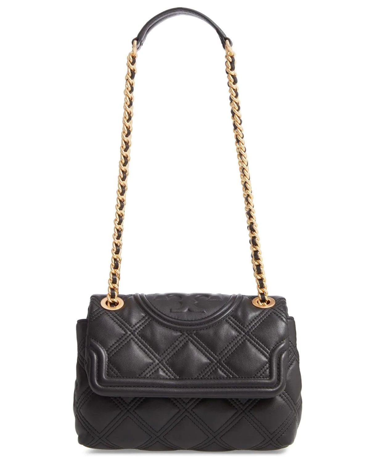 Tory Burch Small Fleming Distressed Convertible Shoulder, Black