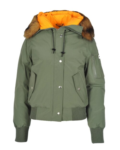 Kenzo Green Down Faux-fur Hooded Jacket