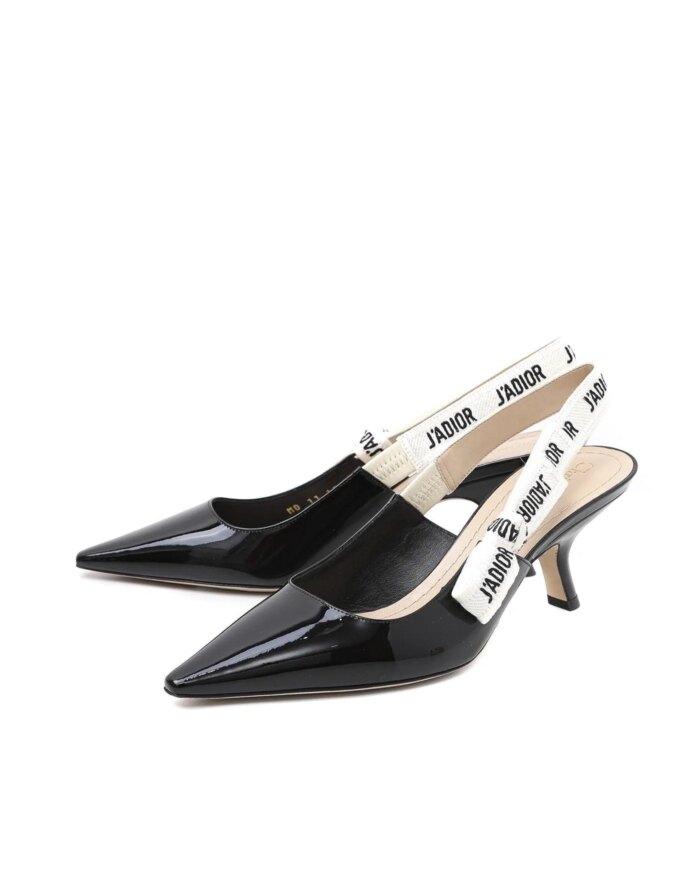 Dior J'Adior Black Patent Calfskin Slingback