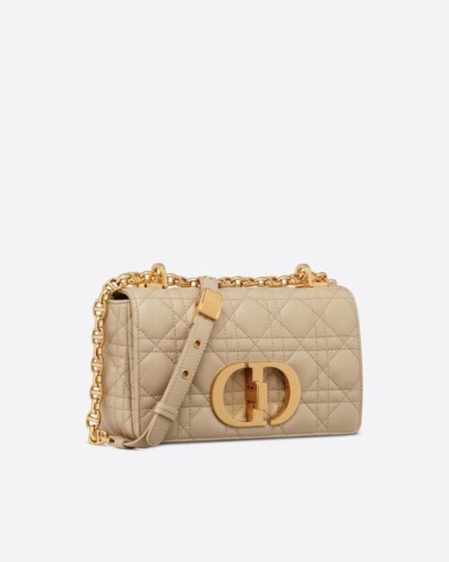 Dior Small Caro Bag Beige Soft Cannage Calfskin