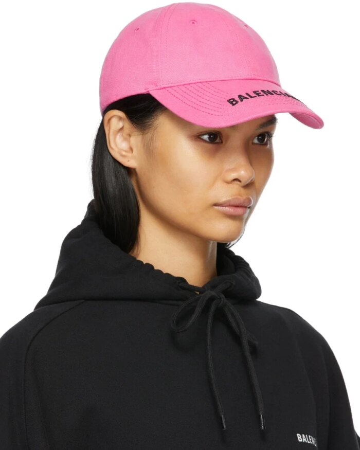 Balenciaga Women's Logo Cap in pink