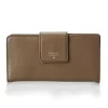 Fossil Sydney Leather Tab Clutch Purse, Mushroom