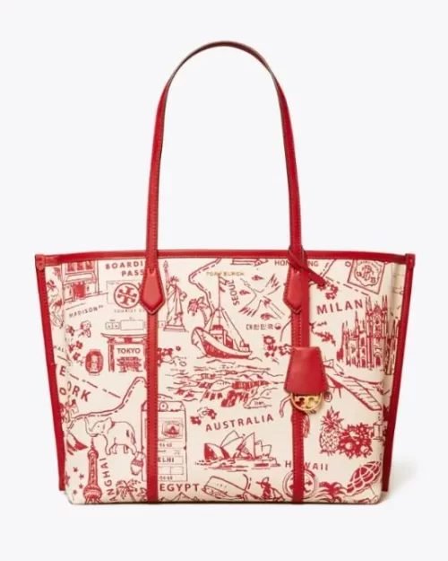 Tory Burch Perry Printed Canvas Triple-Compartment Tote