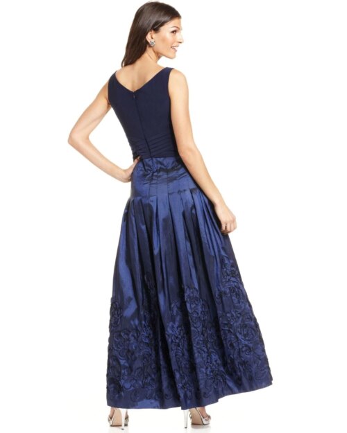 Patra Sleeveless Pleated Soutache Gown-PATRA-Fashionbarn shop