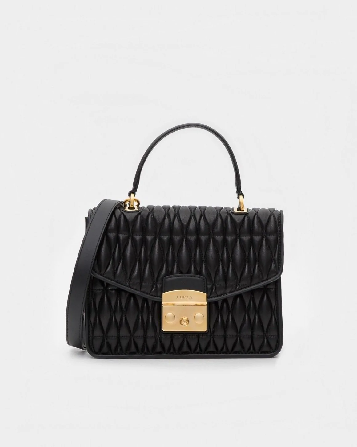 Furla Metropolis Cometa Small Top Handle Bag In Onyx