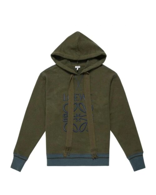 Loewe Anagram Logo-Embroidered Cotton Hoodie