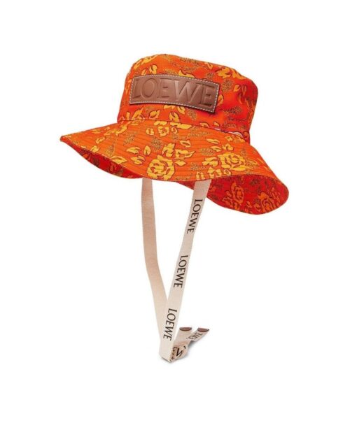 Loewe Paula's Ibiza Cotton Bucket Hat In Orange