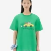 Maison Kitsuné Women's Oly Taxi Fox Classic Tee-Shirt in Green