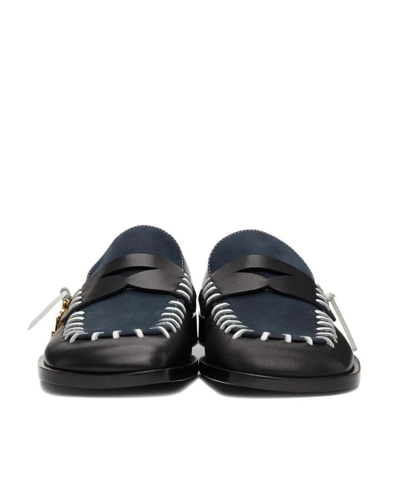 JW Anderson Black & Navy Loafers Flat Stitch