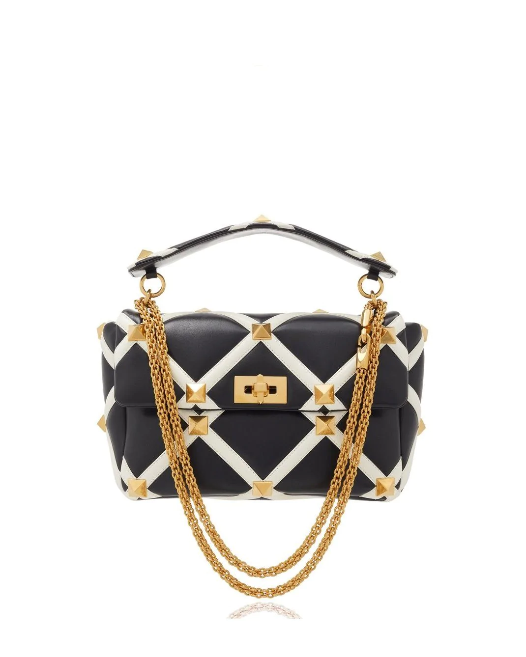 Valentino Garavani Large Roman Stud Leather Shoulder Bag