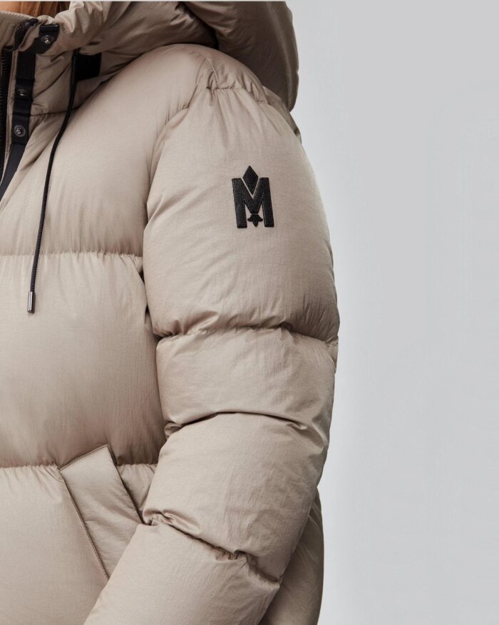 Mackage Eliane Foil Shield Maxi Down Coat With Pillow Collar