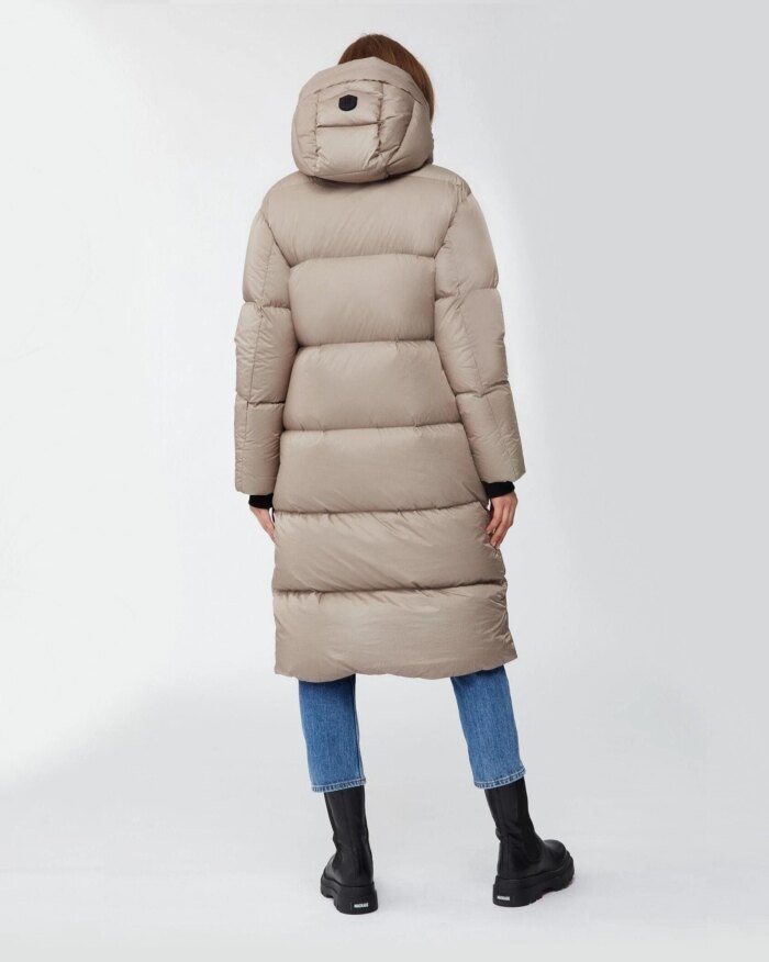 Mackage Eliane Foil Shield Maxi Down Coat With Pillow Collar