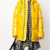 MICHAEL Michael Kors Hooded & Quilted Cire Down Jacket In Yellow