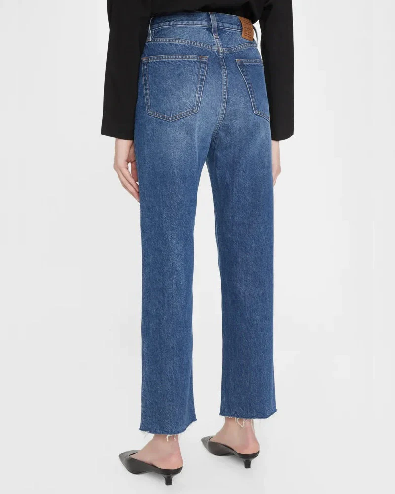 Toteme Cropped Kick Denim Mid Blue