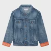 Celine Trucker Jacket With Bandana Lining In Union Wash