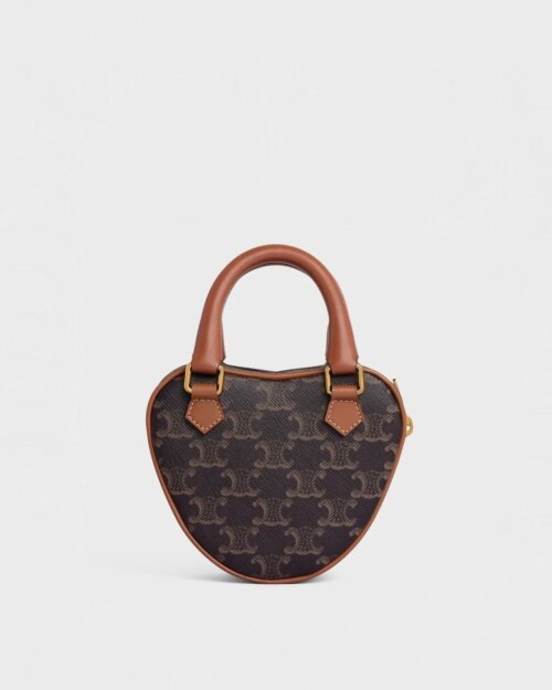 Celine Medium Heart In Triomphe Canvas And Calfskin Shoulder Bag