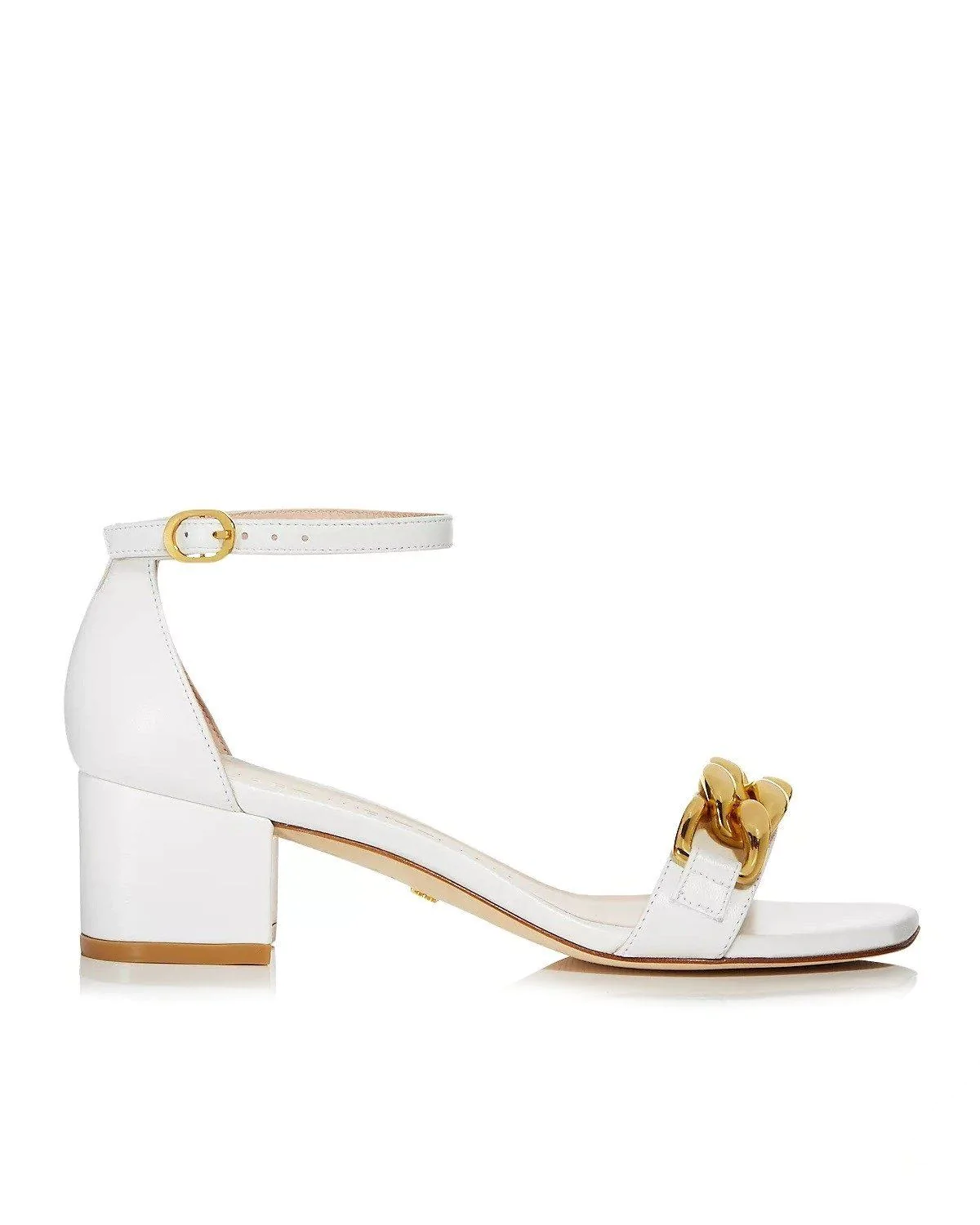 Stuart Weitzman Amelina 50mm Chain-Link Sandals, White