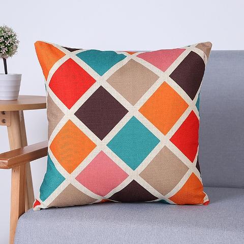 Geometric Cushion Cover Decorative Throw Pillows, 18" x 18"
