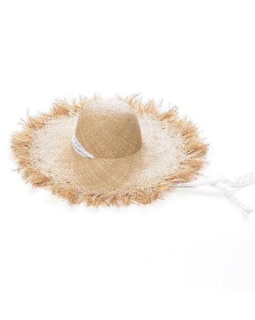 Women's Lace Strap Straw Hat