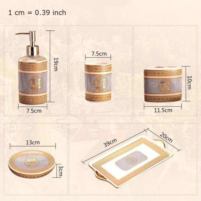 Luxury 6 Piece Bathroom Accessory Set