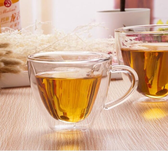 Double Wall Glass Handle Coffee Glasses Cups & Heart Love Shaped Double Wall Glasses Cups