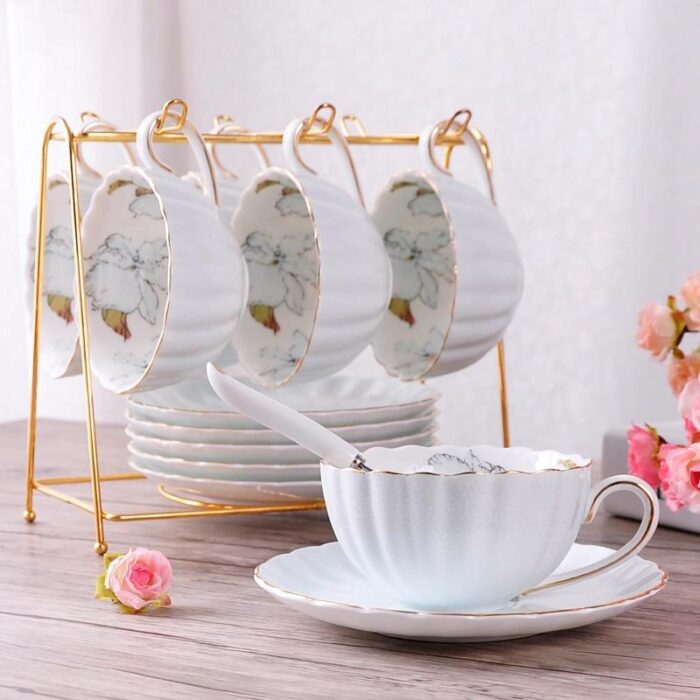 British High-Grade Bone China Coffee Cup Set