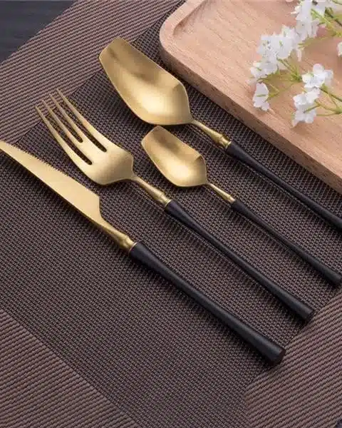 Modern Two Color Stainless Steel 4-Piece Serving Set