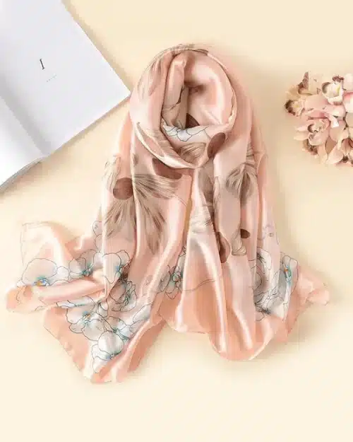 Women's Floral Print Silk Scarf