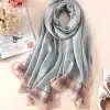 Women's Solid Print Silk Scarf