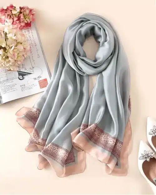 Women's Solid Print Silk Scarf