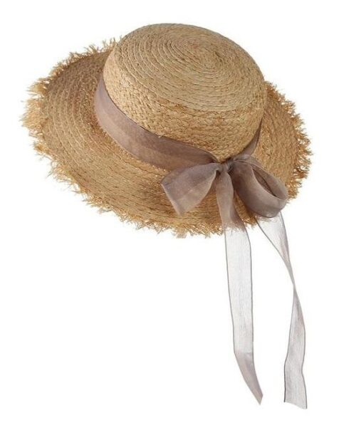 Women's Summer Straw Raffia Woven Ribbon Decor Hat