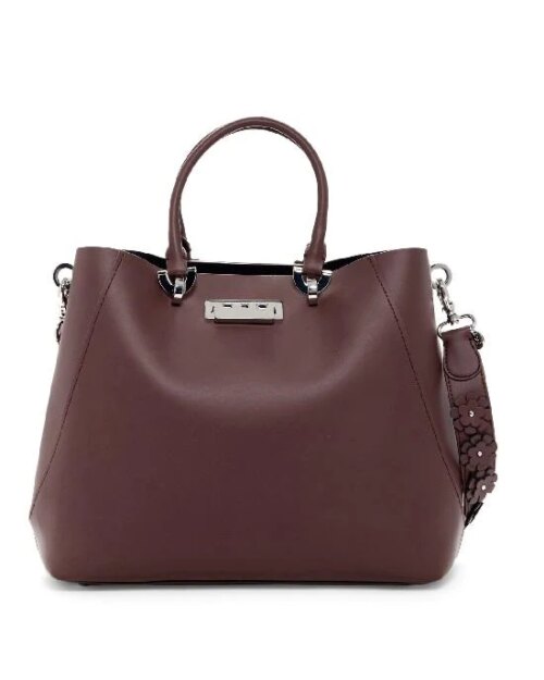ZAC Zac Posen ETA Large Purple Leather Satchel Handbag