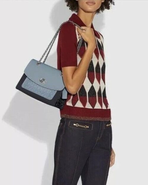 Coach Parker Shoulder Bag In Signature Leather With Rivets